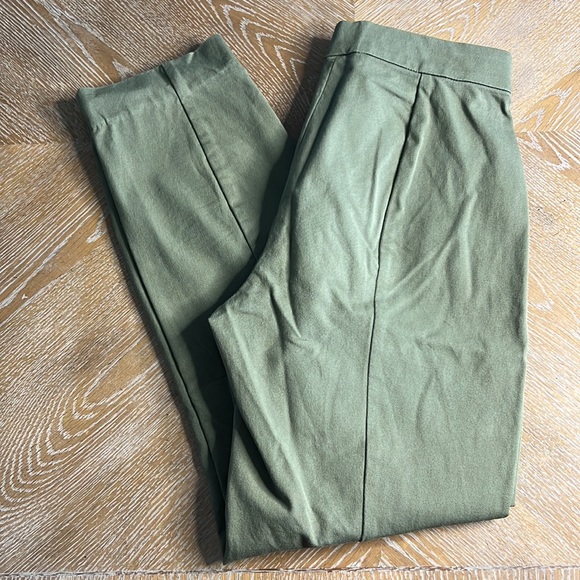 EVERLANE The Side-Zip Stretch Cotton Olive Ponte Pant 4 - Picture 14 of 14